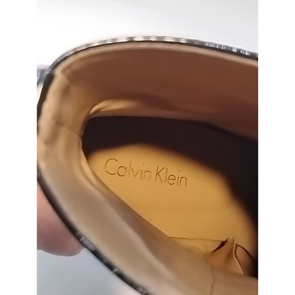 Calvin Klein Women's Black Patent Leather Platform Ankle Boots - Size 11 - Picture 7 of 10